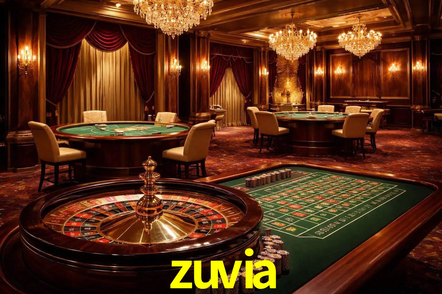 Una escena premium de mesa de casino en vivo con cartas, elementos de ruleta y un ambiente pulido de estudio de transmisión.